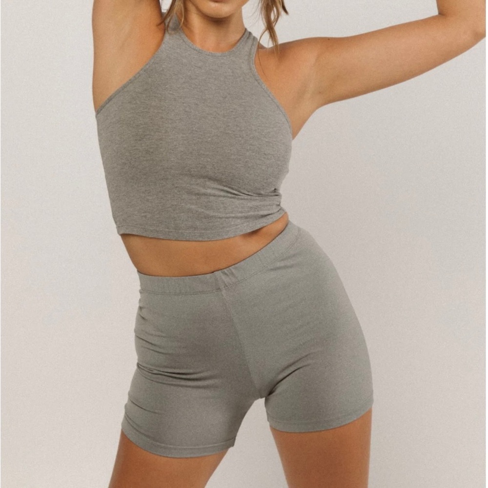 SASKI Collection Charcoal Grey Short Set